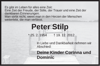Traueranzeige von Peter Stilp von Pegnitz-Zeitung